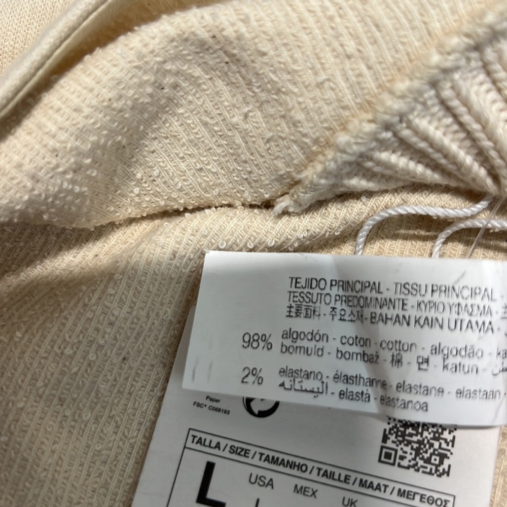 ZARA Large ASYMMETRIC CROPPED SWEATSHIRT - Picture 9 of 9